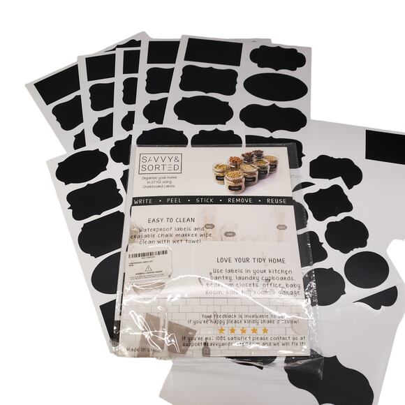 Premium Chalkboard Labels Set Savvy & Sorted Chalkboard Labels Set - Picture 3 of 10